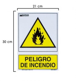 Cartel Peligro De Incendio 30x21 cm.