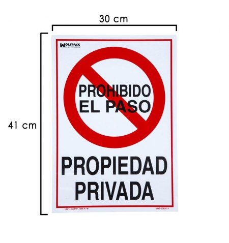 Cartel Propiedad Privada 41x30 cm.