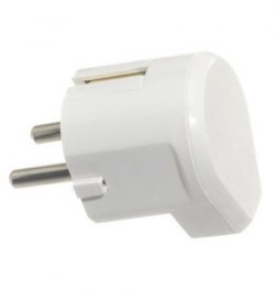 Clavija / Enchufe Salida Lateral 16 A. 250 V. Blanca