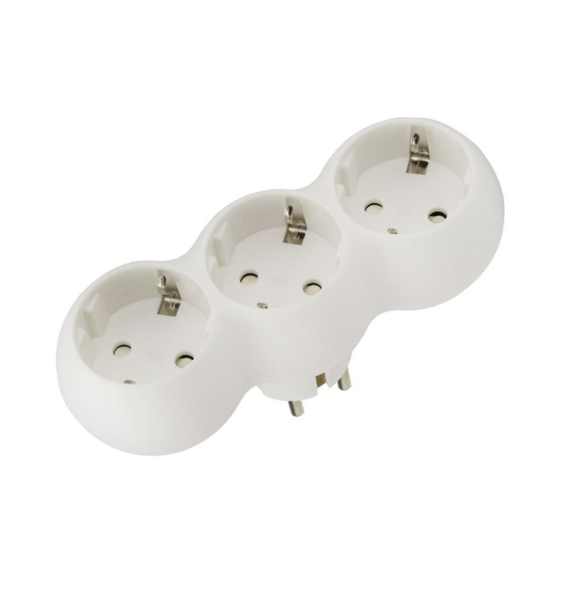 Adaptador / Ladrón 3 Tomas 16 A. 250 V. Schuko