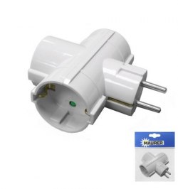Adaptador / Ladron Triple Schuko 16 A. 250 V.