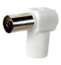 Conector Tv Hembra Acodado 9,5 mm.