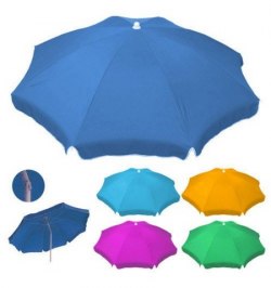 Sombrilla Playa Poliester 180 cm. Colores Surtidos