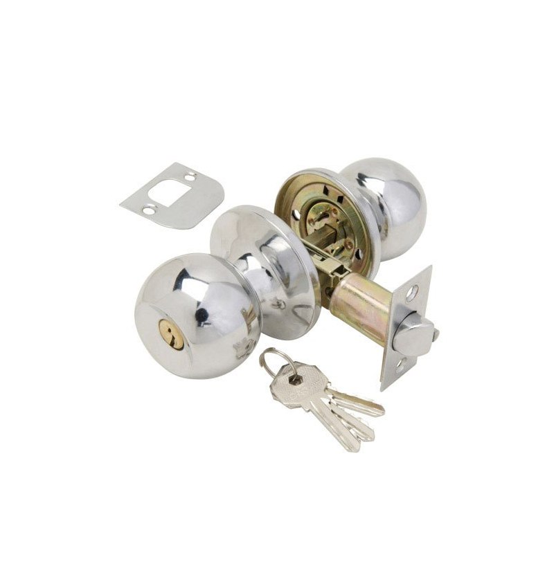 Pomo Puerta Wolfpack Con Llave Cromado