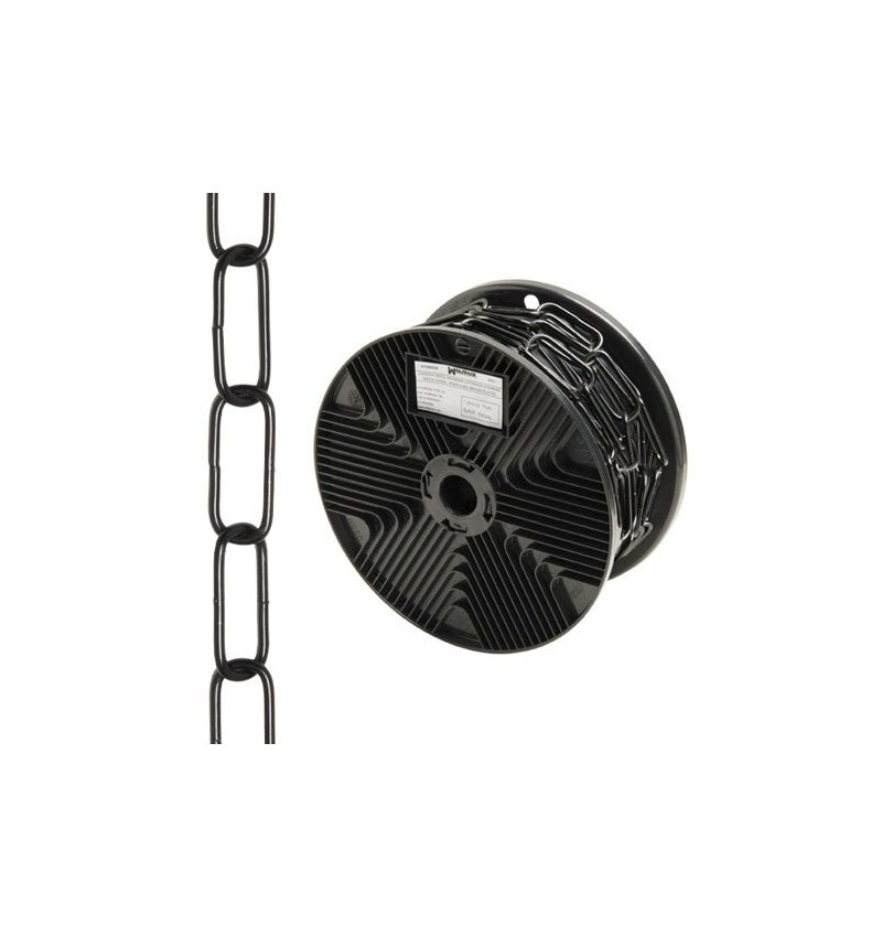 Cadena Decorativa Lisa Negra 3,4x43 mm. Rollo 20 metros
