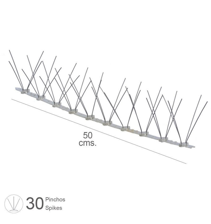 Pincho Anti Paloma 0,5 Metros Polietileno Pincho Doble 30 Pinchos