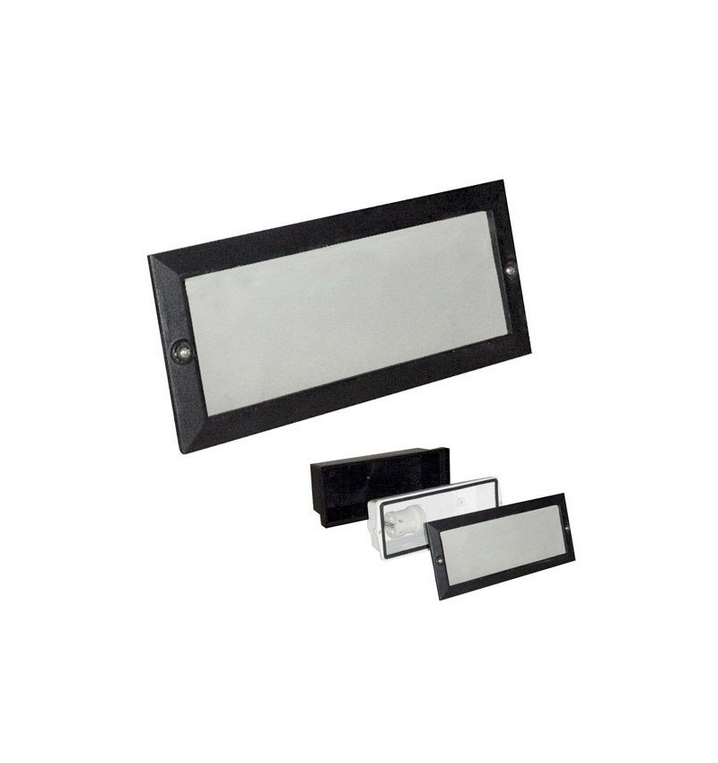 Plafón Empotrar Rectangular Negro