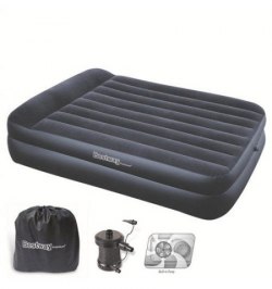 Cama Inflable Doble Con Bomba Exterior 220 V. 203x152x48 cm.