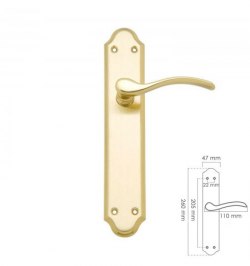 Juego Manivelas Para Puertas, Laton  Pulido Satinado  "Oryx Isabel"