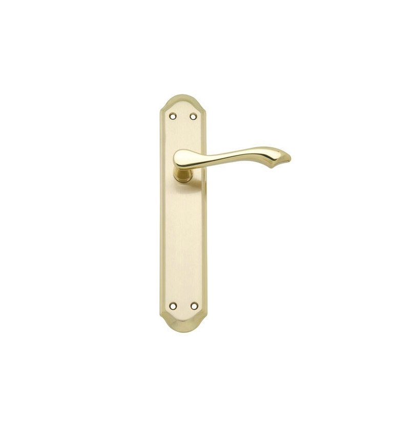 Juego Manivelas Para Puertas, Laton Pulido Satinado "Oryx Aurora"