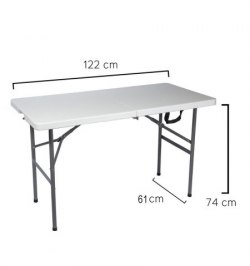 Mesa Plegable Rectangular 122x61x74cm