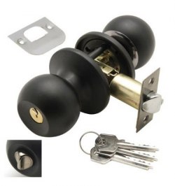 Pomo Puerta Wolfpack Con Llave Con Condena Negro Para Entrada