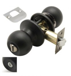 Pomo Puerta Wolfpack Con Condena Negro Para Baños