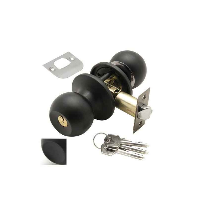 Pomo Puerta Wolfpack Con Llave Negro