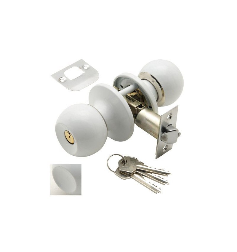 Pomo Puerta Wolfpack Con Llave Blanco