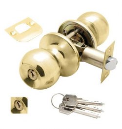 Pomo Puerta Wolfpack Con Llave Ambos Lados Latonado.