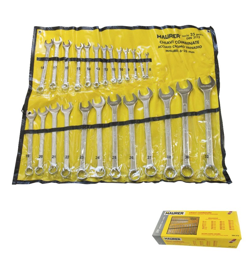 Juego Llaves Combinadas Maurer 25 Piezas