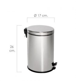Papelera Maurer  Inoxidable   3 Litros Ø 17 x 26 cm.