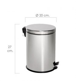Papelera Maurer  Inoxidable   5 Litros Ø 20 x 27 cm.