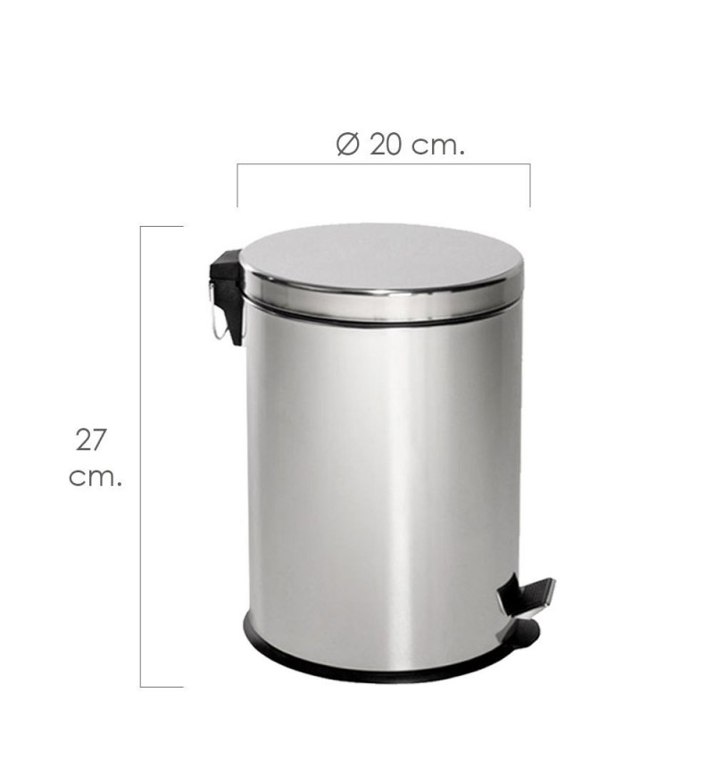 Papelera Maurer  Inoxidable   5 Litros Ø 20 x 27 cm.