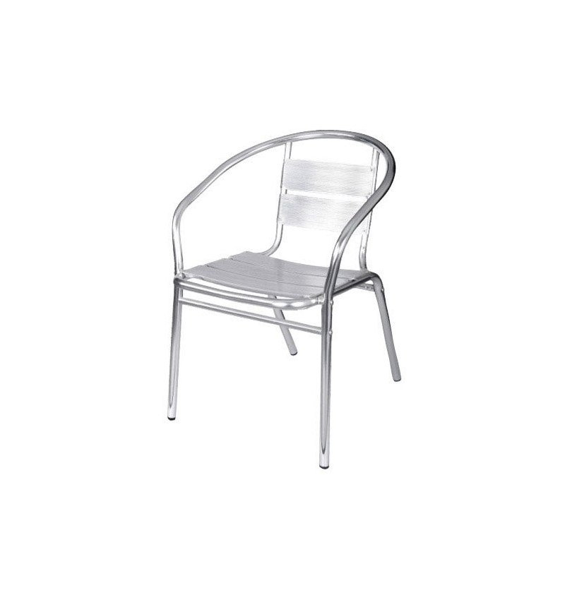 Silla Terraza Aluminio Con brazos Apilable