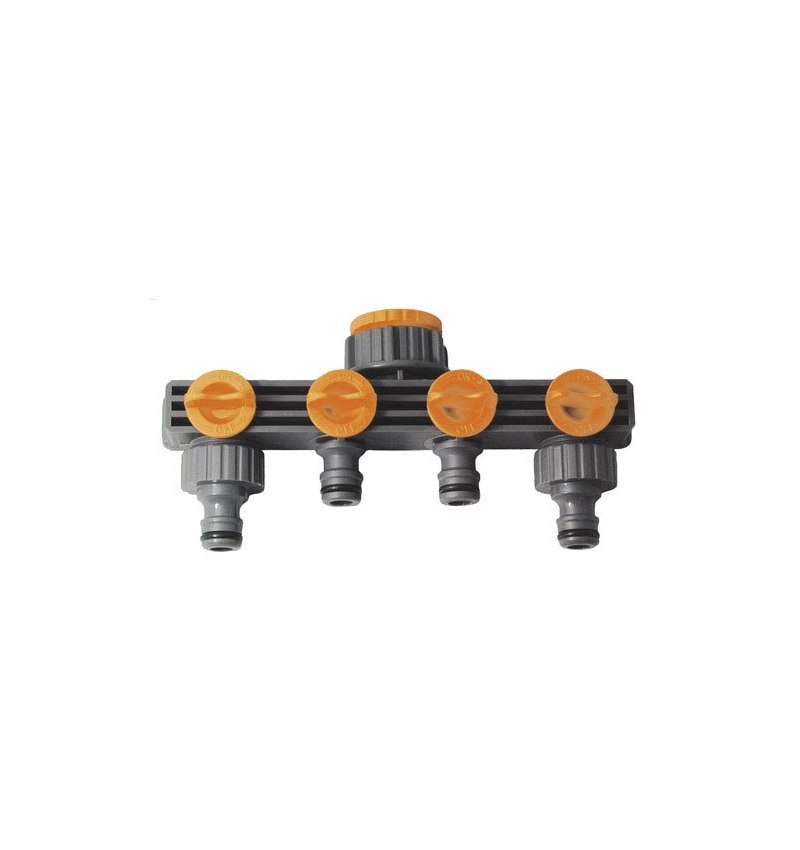 Adaptador Manguera Plastico 3/4 - 1/2  4 Vias Blister