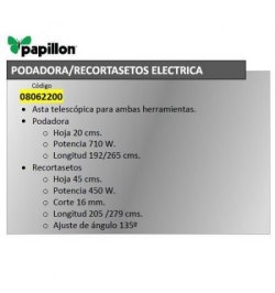 Podadora / Cortasetos Electrica Extensible Papillon