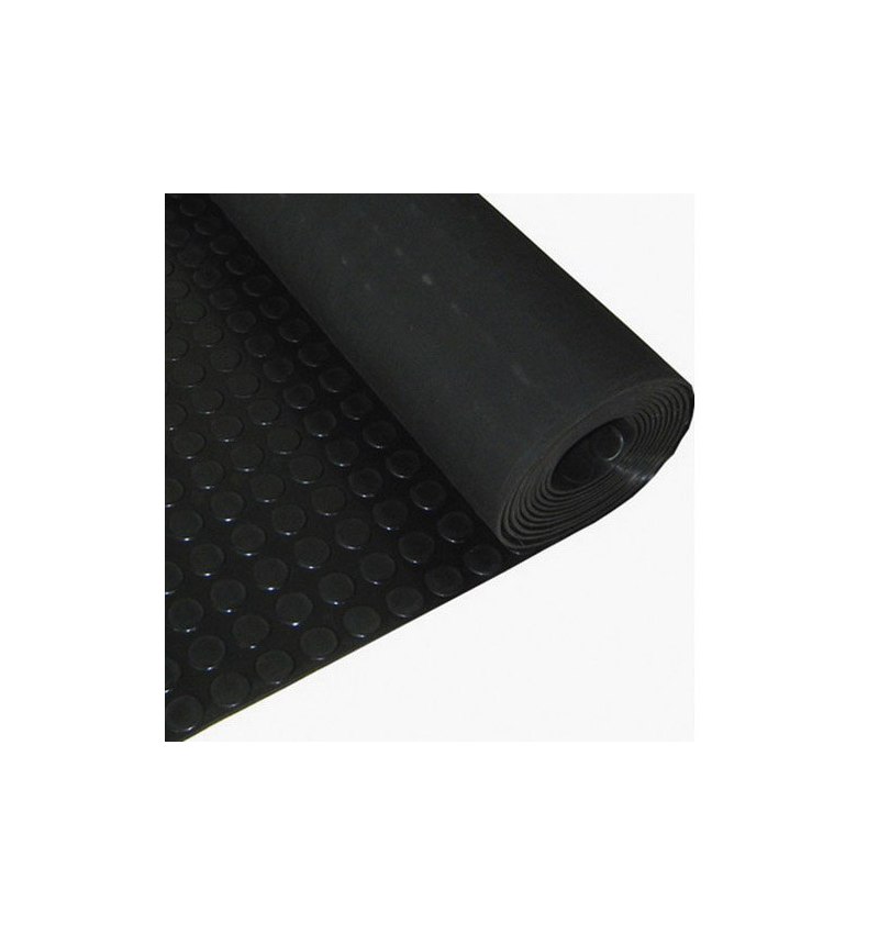 Suelo Goma Circulos 1,20x10 Metros 3 mm. de Grosor Color Negro