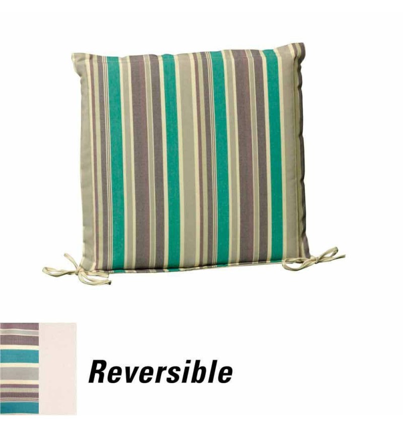 Cojín Para Silla 43x43x5 cm. Rayas Desenfundable
