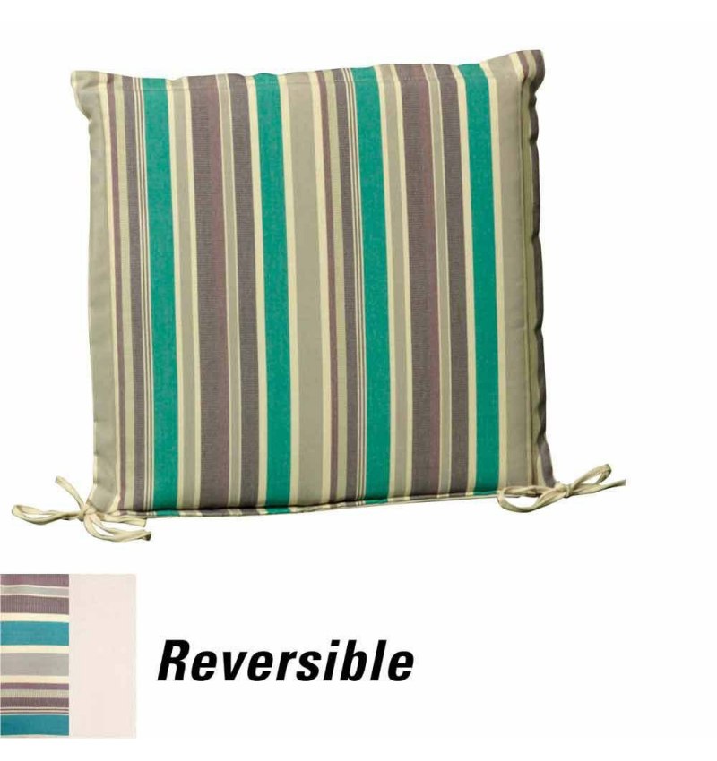 Cojín Para Silla 50x50x5 cm. Rayas Desenfundable