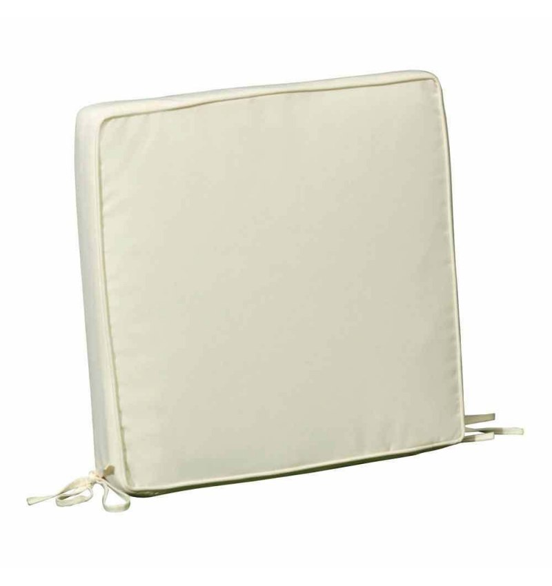 Cojín Para Silla 40x40x8 cm. Beige Desenfundable Con Borde