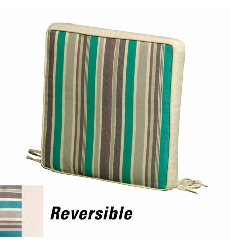 Cojín Para Silla 40x40x8 cm. Rayas Desenfundable Con Borde