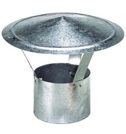 Wolfpack Sombrero Galvanizado para Estufa, Chimenea, Extracción de Humos, Para tubo Ø 150 mm.