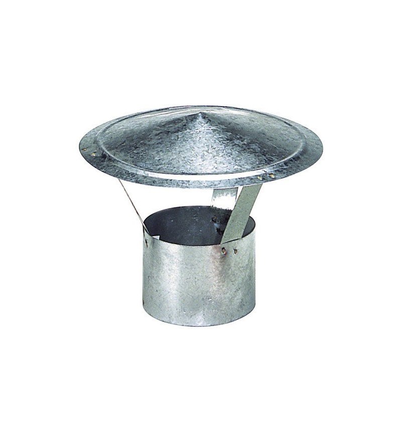 Wolfpack Sombrero Galvanizado para Estufa, Chimenea, Extracción de Humos, Para tubo Ø 150 mm.