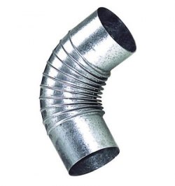 Codo Estufa Galvanizado de 130 mm. 90°.