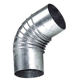 Codo Estufa Galvanizado de  120 mm. 45°.