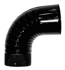 Codo Estufa Color Negro Vitrificado de 100 mm. 90°.