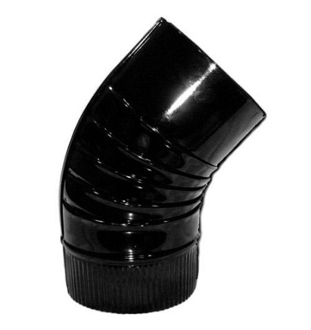 Codo Estufa Color Negro Vitrificado de  110 mm. 45°.