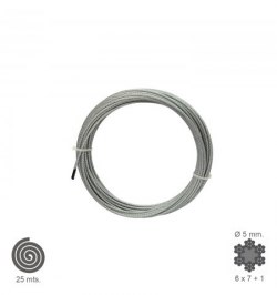 Cable Galvanizado    5 mm. (Rollo 25 Metros) No Elevacion