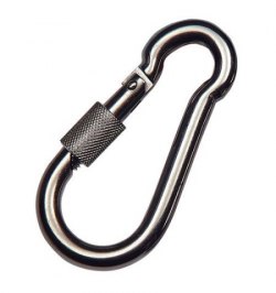 Mosqueton Bombero Inoxidable Con Seguro  80x8 Uso domestico