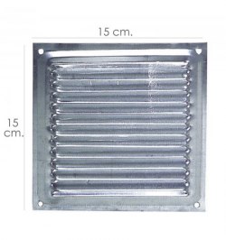 Rejilla Ventilación Atornillar  15x15 cm. Aluminio