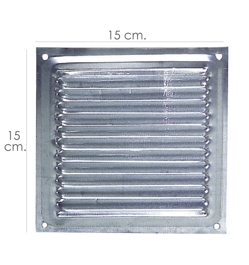 Rejilla Ventilación Atornillar  15x15 cm. Aluminio