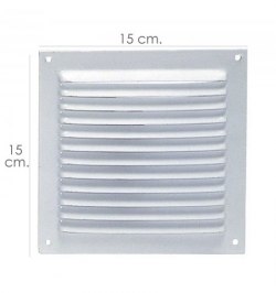 Rejilla Ventilación Atornillar  15x15 cm. Blanca Lacada