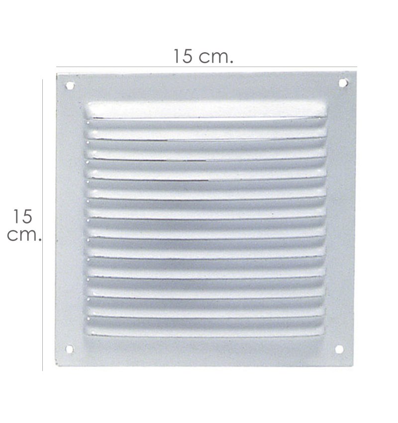 Rejilla Ventilación Atornillar  15x15 cm. Blanca Lacada