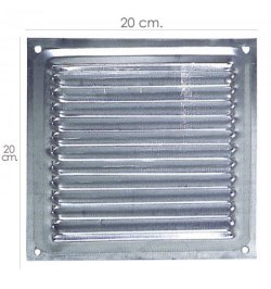 Rejilla Ventilación Atornillar  20x20 cm. Aluminio