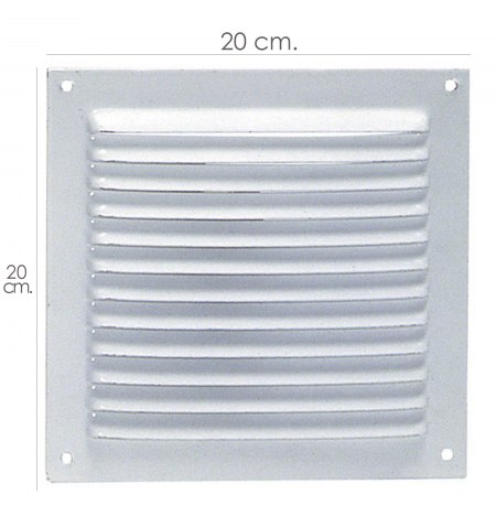 Rejilla Ventilación Atornillar  20x20 cm. Blanca Lacada