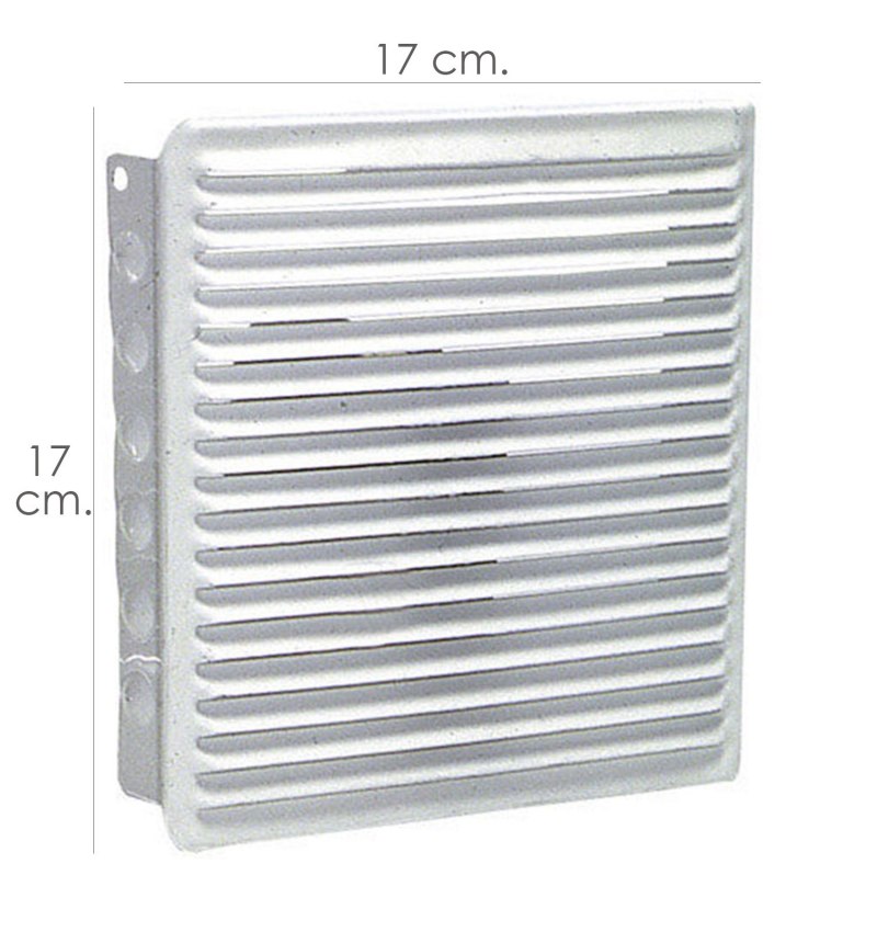 Rejilla Ventilacion Empotrar 17x17 cm. Blanca Lacada