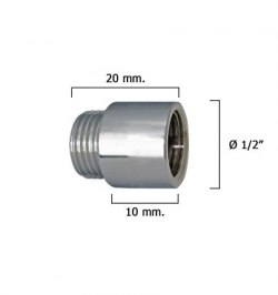 Alargadera Redonda Cromo  1/2" x 10
