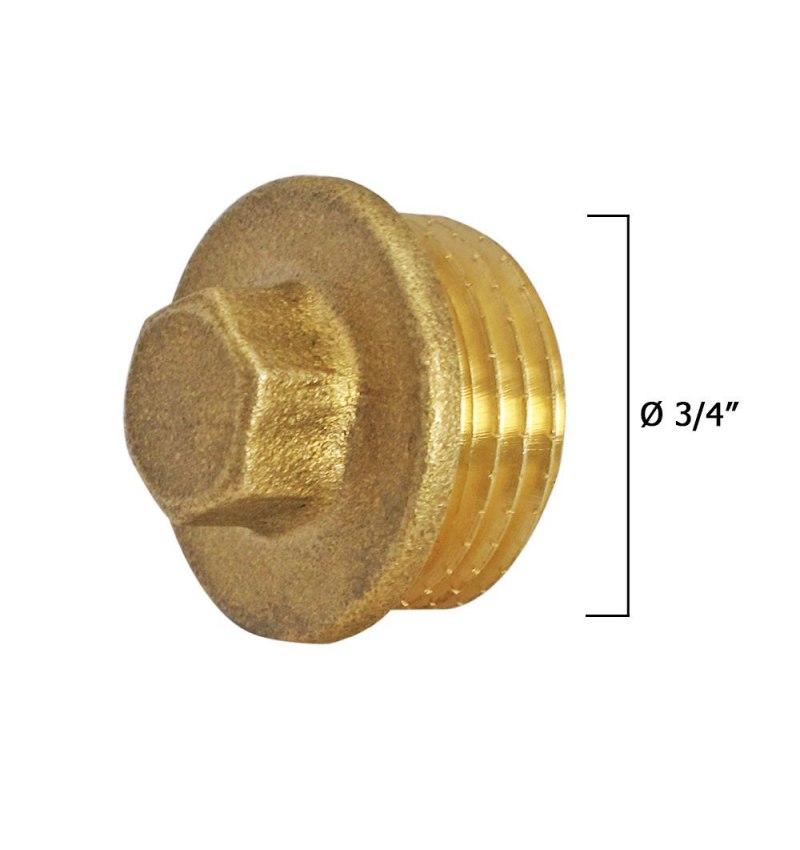 Tapon Ciego Macho Laton 3/4"