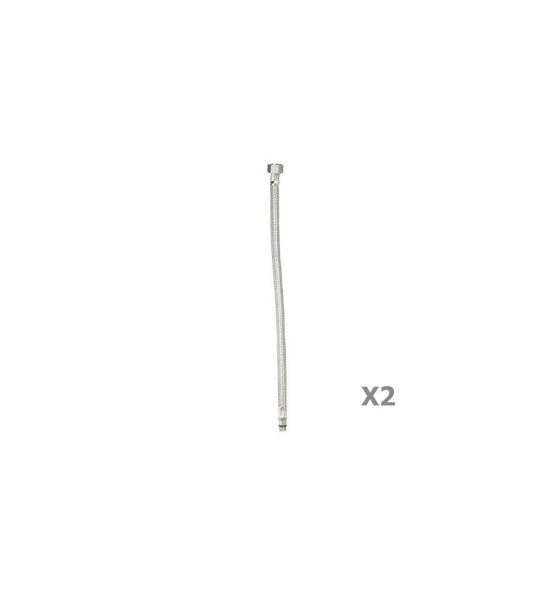 Latiguillo Inoxidable Hembra 3/8 - Hembra 3/8  400  mm. 2 Piezas